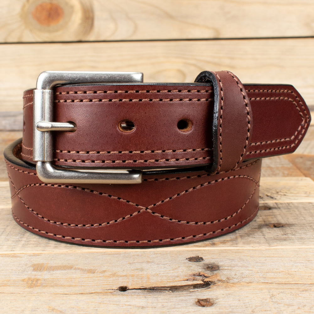 The Tool Belt - Dark Brown Figure 8 Leather Belt 1.5"