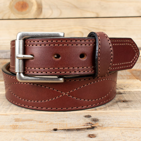 The Tool Belt - Dark Brown Figure 8 Leather Belt 1.5"