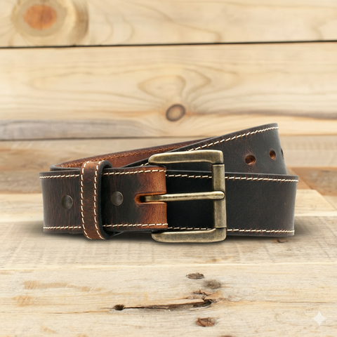 The Montana Steel Core- Distressed Steel Core Leather Belt 1.5"