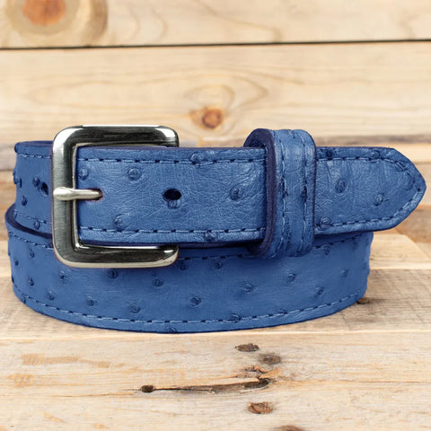 Ostrich Blue Money Belt