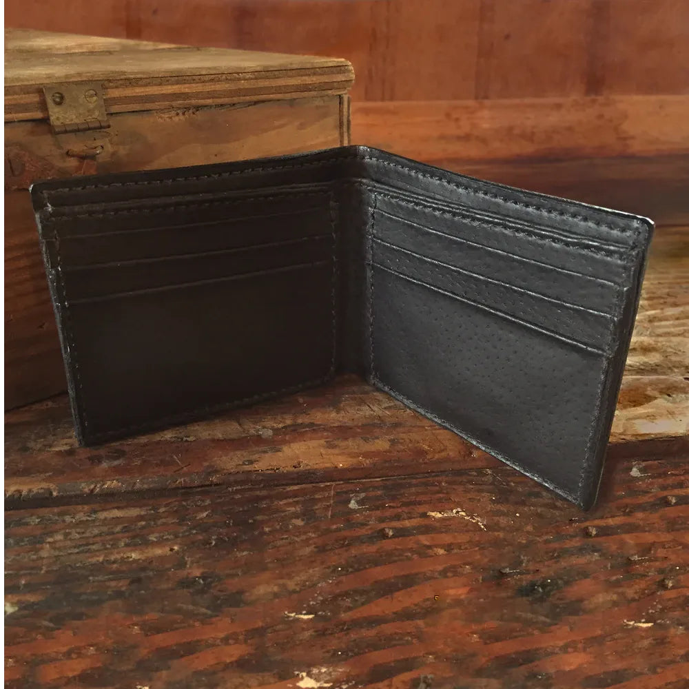 Red Ostrich Bifold Wallet - SALE ITEM--Yoder Leather Company