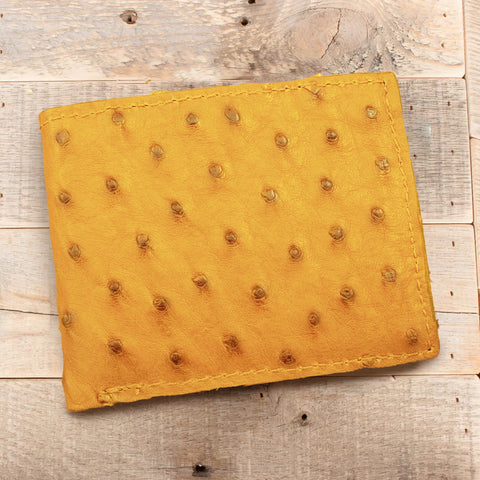 Ostrich Yellow Bifold Wallet