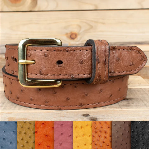 Ostrich Leather Belt 1.5"