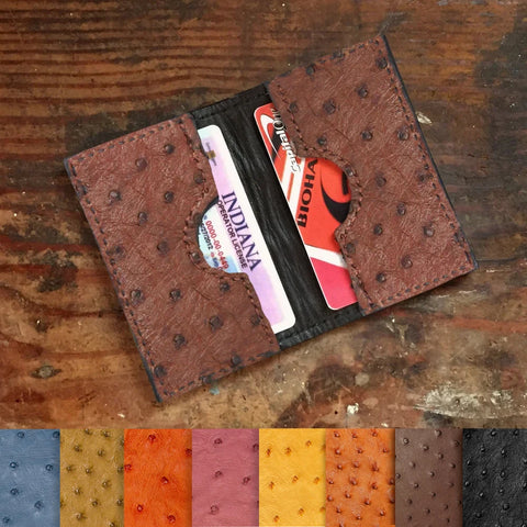 Ostrich Card Case Wallet