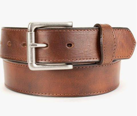 Brown Oil Tanned Belt with Scallops