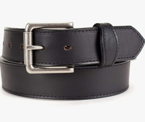 Black Oil Tanned Belt with Scallops