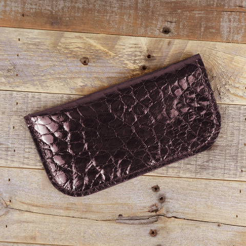 Alligator Full Gloss Brown Glasses Case