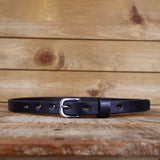 Women's Smooth Brown Leather Belt 0.75"