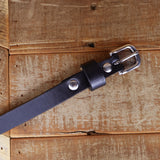 Women's Smooth Black Leather Belt 0.75"