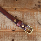 Women's Smooth Brown Leather Belt 0.75"