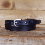 Women's Smooth Brown Leather Belt 0.75"