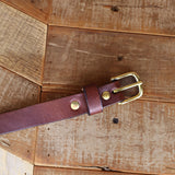 Women's Smooth Brown Leather Belt 1"