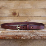 Women's Smooth Brown Leather Belt 1"
