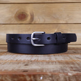 Women's Smooth Brown Leather Belt 1"