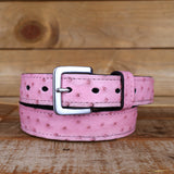 Women's Pink Ostrich Belt 1.25"