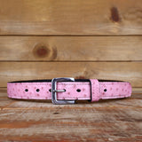Women's Pink Ostrich Belt 1.25"