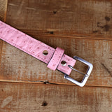 Women's Pink Ostrich Belt 1.25"