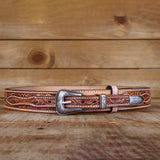 Western Ranger Black Belt with Silver Buckle Set
