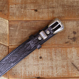 Western Ranger Black Belt with Silver Buckle Set