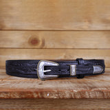 Western Ranger Black Belt with Silver Buckle Set