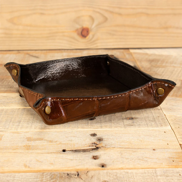 Alligator Full Gloss Brown Valet | Yoder Leather – Yoder Leather Company