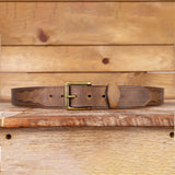 Black Oil Tanned Belt with Scallops 1.5"