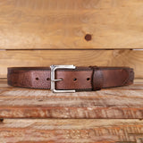 Distressed Tan Oil Tanned Belt with Scallops 1.5"