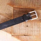 Distressed Tan Oil Tanned Belt with Scallops 1.5"