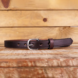 The Stitched Dakota - Women's Medium Brown Smooth 1" Belt with Silver Buckle