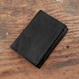 Cowhide Black Trifold