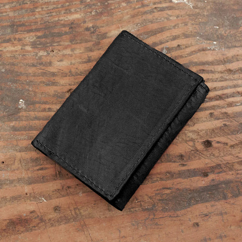 Cowhide Black Trifold