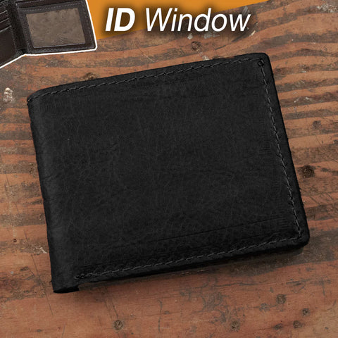 Cowhide Black ID Wallet