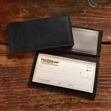 Cowhide Black Checkbook