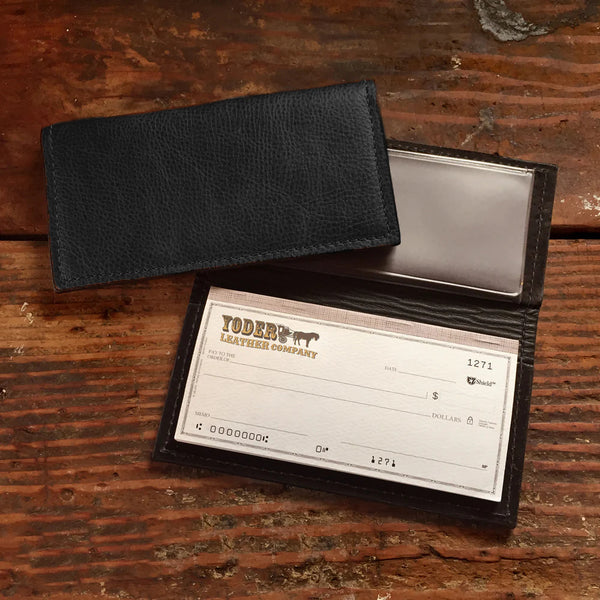 black cowhide checkbook - Premium Black Cowhide Checkbook - Yoder ...