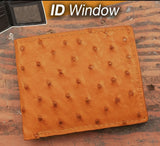 Ostrich Orange ID Wallet-Yoder Leather Company