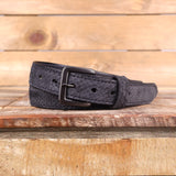 Python Black Suede Belt