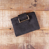 Python Suede Black Women's Wallet