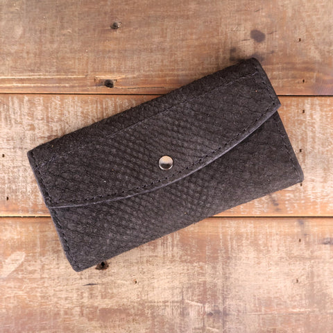 Python Suede Black Clutch