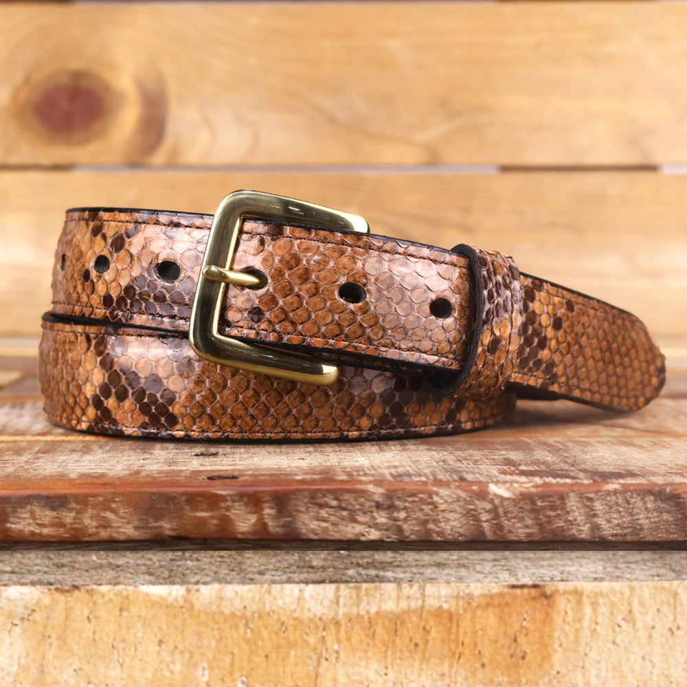 Python Leather Belt Python Caramel Belt – Yoder Leather Company