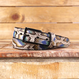 Python Hand Painted Peacock Wallet & Belt Bundle