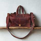 Burgundy Cowhide Duffle Bag with Pocket-Yoder Leather Company