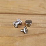Set of Chicago Screws (2 Pack) - Brushed Chrome-Yoder Leather Company