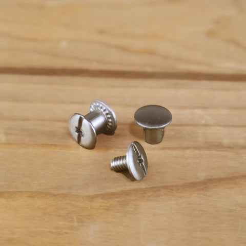 Set of Chicago Screws (2 Pack) - Brushed Chrome-Yoder Leather Company