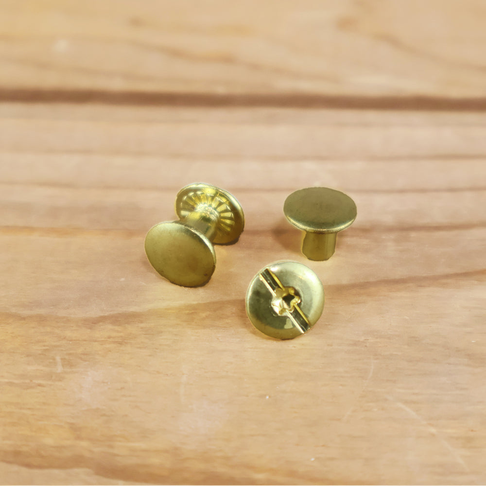 Set of Chicago Screws (2 Pack) - Solid Brass-Yoder Leather Company