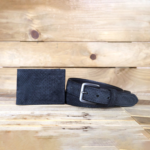 Python Black Suede Bifold