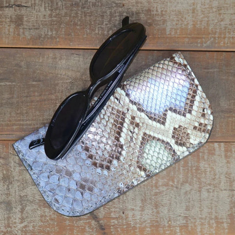 Python Hand Painted Opal Glasses Case-Yoder Leather Company