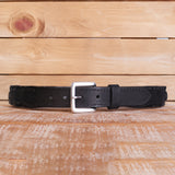 Black Crocodile Belt with Scalloped Details