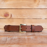 Brown Crocodile Belt with Scalloped Details