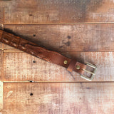 Brown Crocodile Belt with Scalloped Details