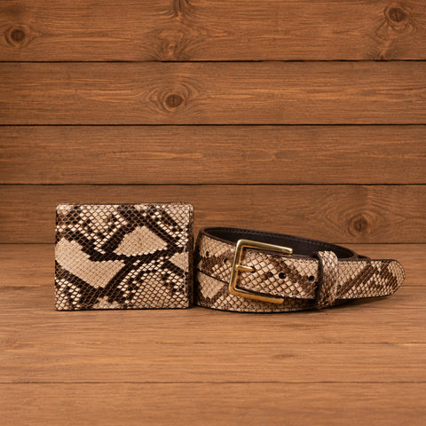 Python Natural Bifold and Leather Belt Bundle